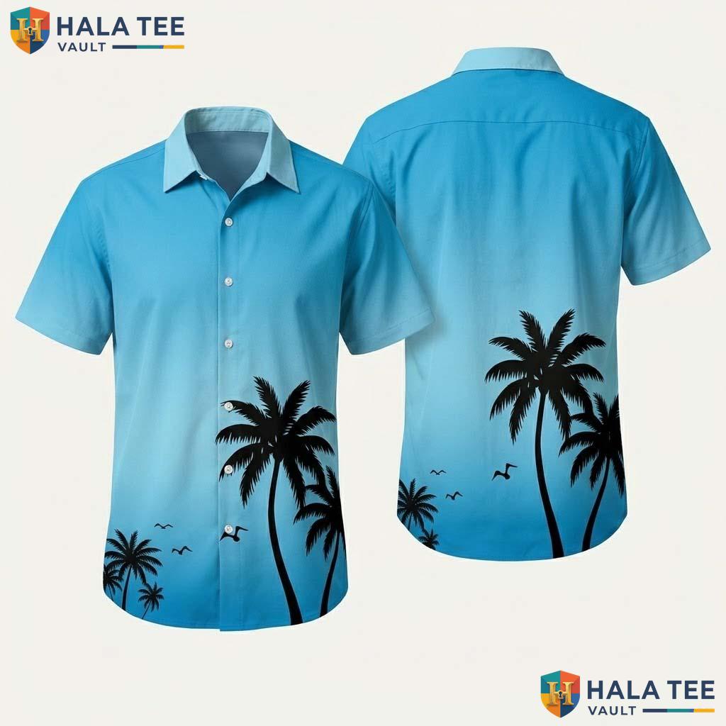 Green Coconut Mens Hawaiian Shirt Short Sleeve Aloha Beach Button Down