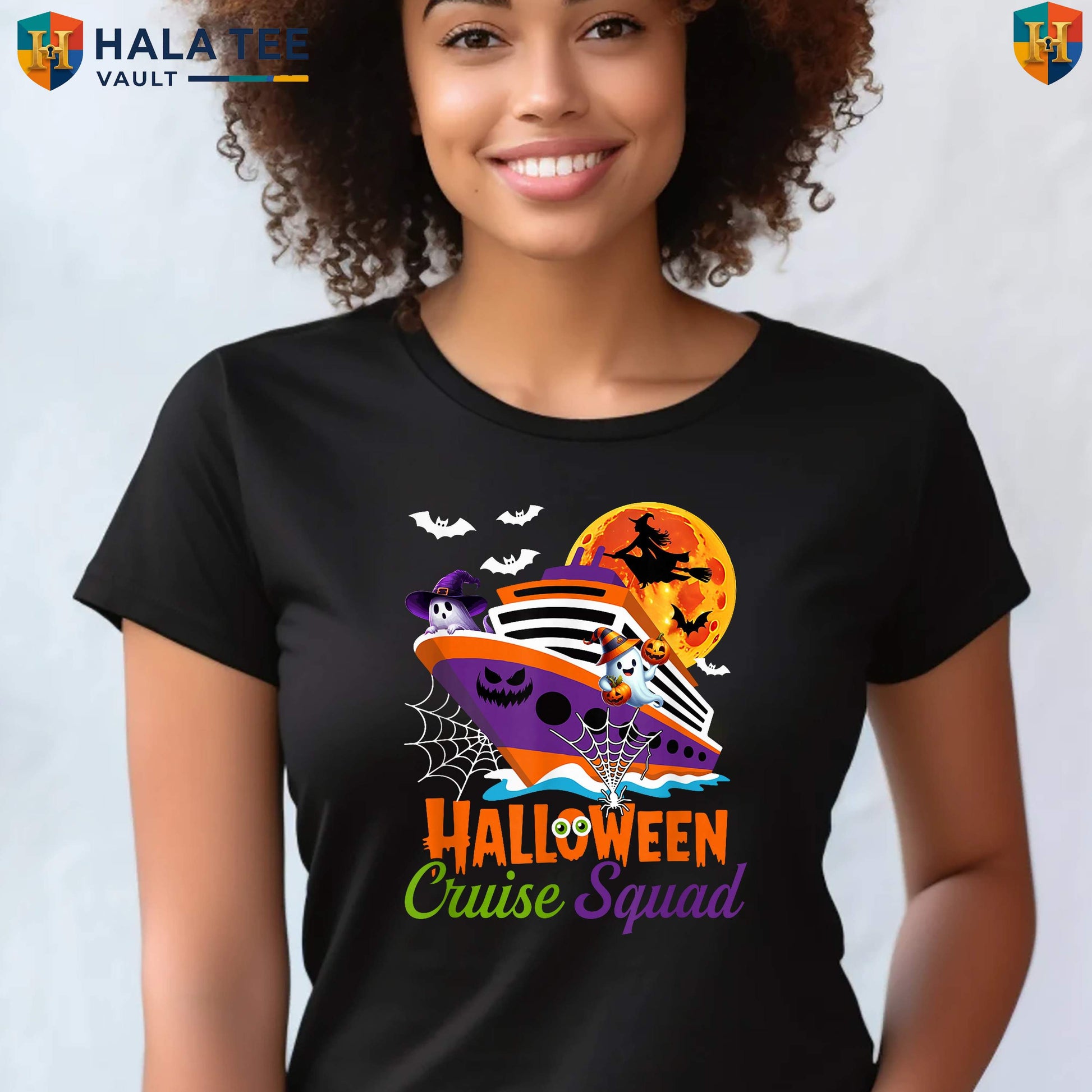 Halloween Cruise Squad Witch Shirt Boo Ghosts Horror Ship Vacation Apparel