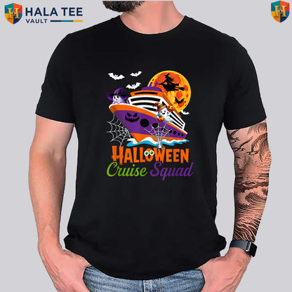 Halloween Cruise Squad Witch T-Shirt Boo Ghosts Horror Ship Vacation Apparel