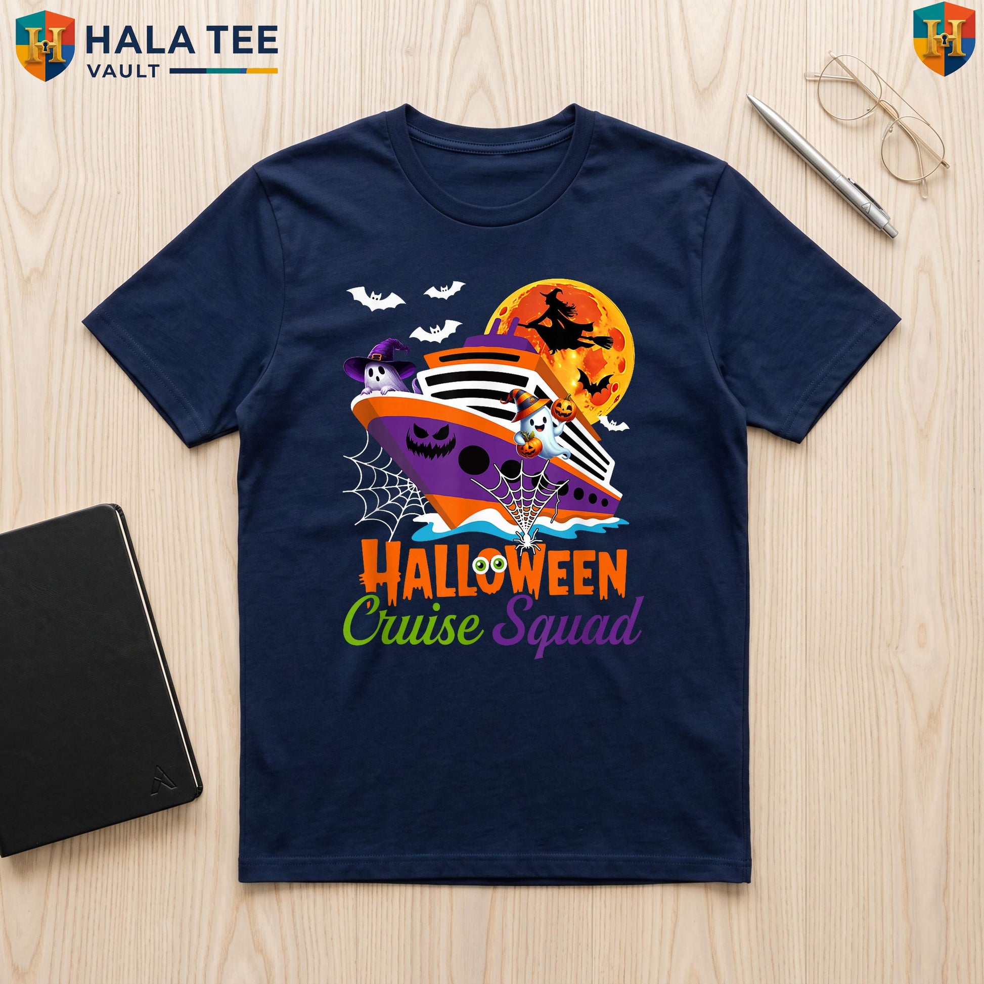 Halloween Cruise Squad Witch Tee Boo Ghosts Horror Ship Vacation Apparel