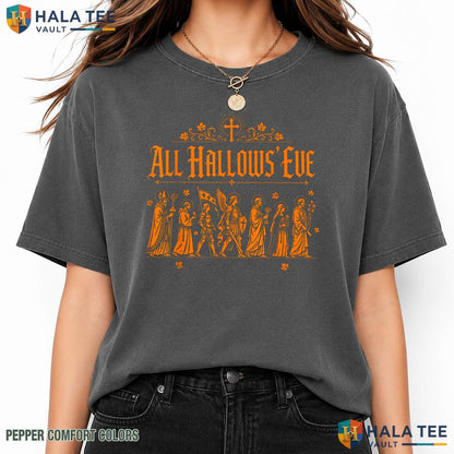Hallows Eve Catholic Saints Garment-Dyed T-Shirt Fall Traditional