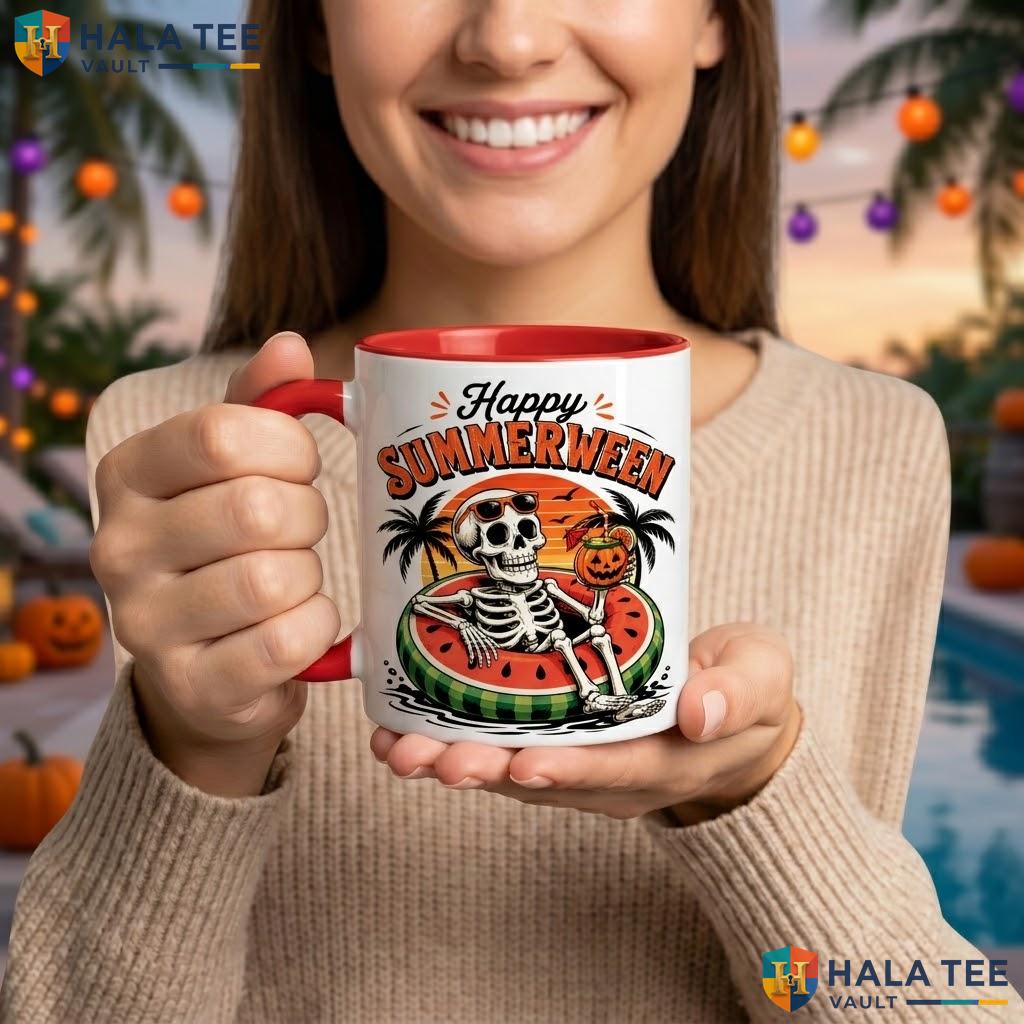 Happy Summerween Halloween Cup Spooky Themed Summer Ceramic Coffee Mug