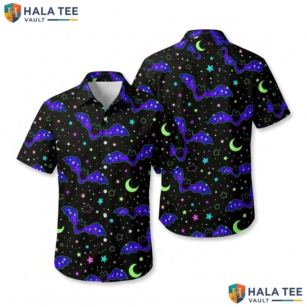 Haunting Pattern Halloween Hawaiian Shirt Spooky Tropical Aloha Top