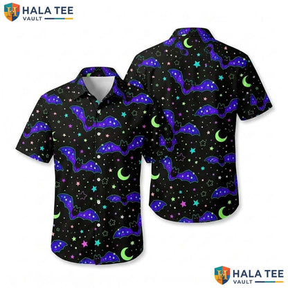 Haunting Pattern Halloween Hawaiian Shirt Spooky Tropical Aloha Top