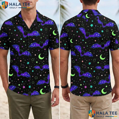 Haunting Pattern Halloween Hawaiian Shirt Spooky Tropical Aloha Top Adult