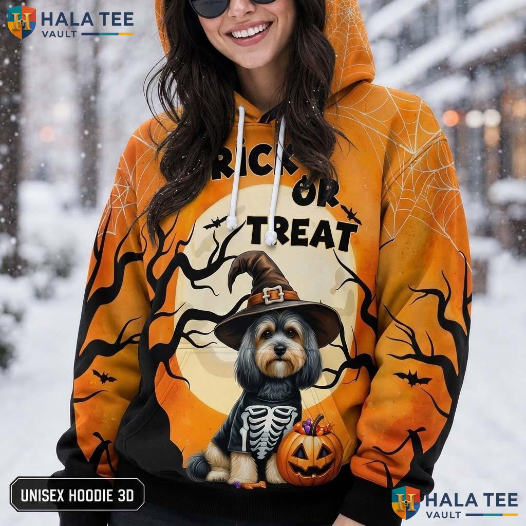 Havanese Skeleton Dog 3D Printed Hoodie Funny Trick Or Treat Halloween Apparel