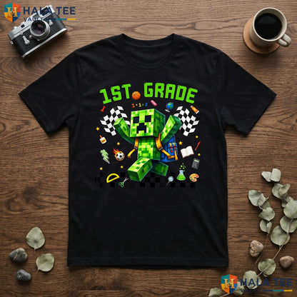 Hello 1st Grade Gamer Shirt First Day Of School Gaming Kids Boys Top