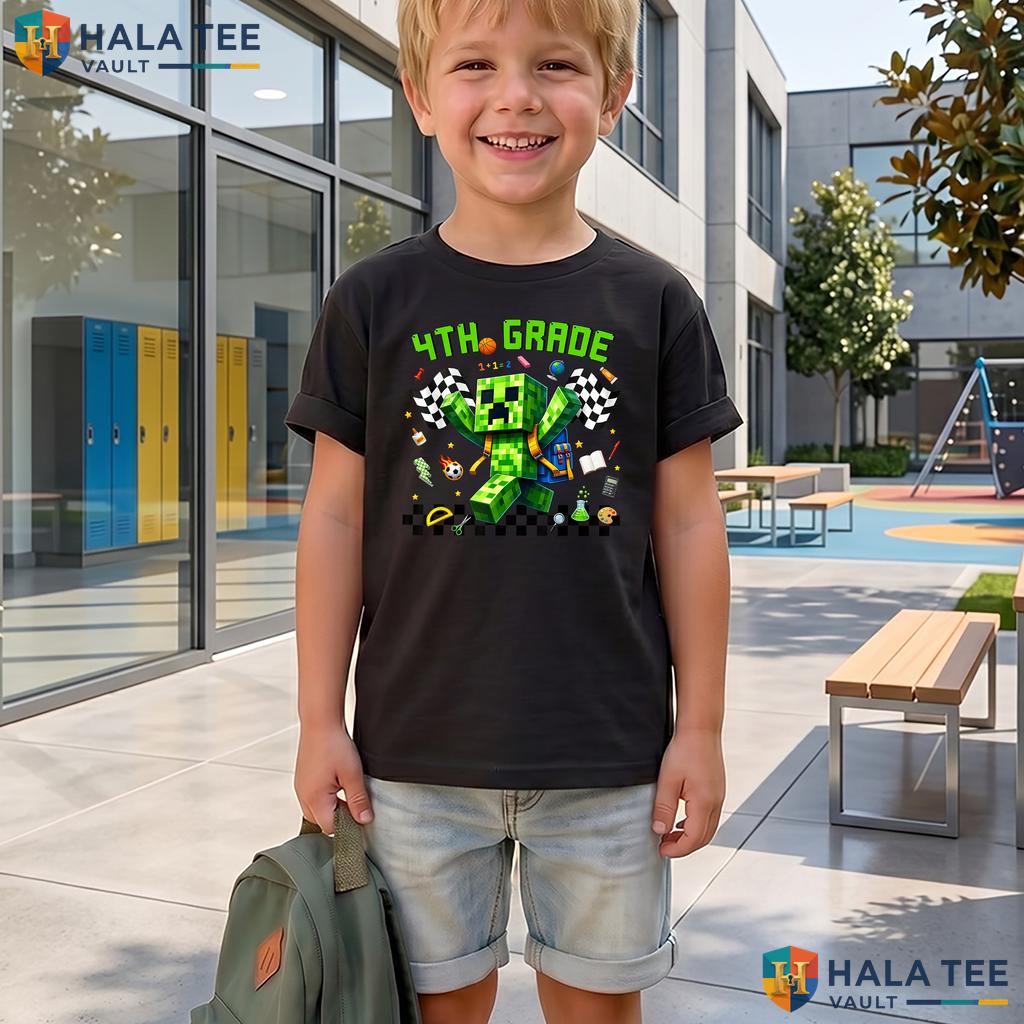 Hello 4th Grade Gamer Shirt First Day Of School Gaming Kids Boys Top Adult