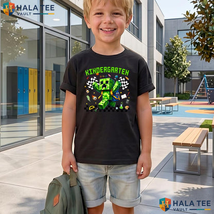 Hello Kindergarten Gamer Shirt First Day Of School Gaming Kids Apparel Adult