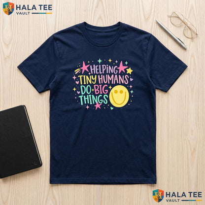 Helping Tiny Humans Teach Shirt Preppy Back To School First Day Apparel Adult
