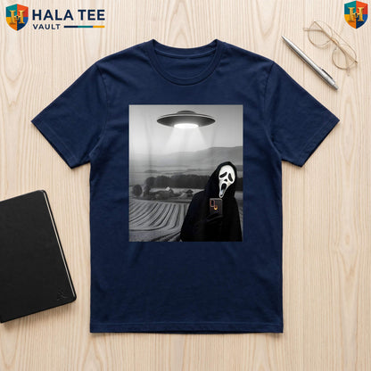 Horror Ghost Selfie Alien Tee Cute Scary Face UFO Funny Halloween Apparel