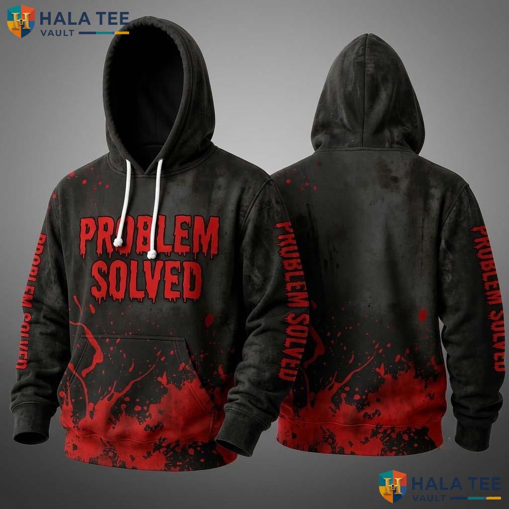 Horror Problem Solved 3D Hoodie Edgy Graphic Personalized Sweatshirt