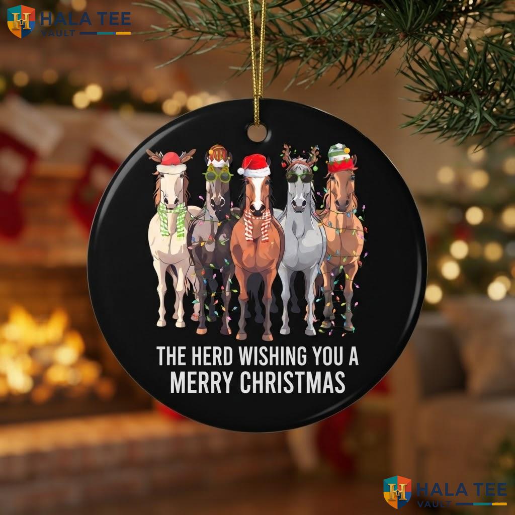 Horses Equestrian Funny Christmas Ornament Animal Lover Holiday Decor