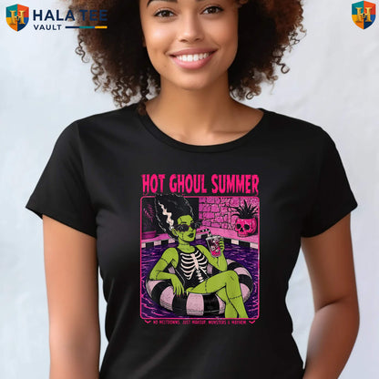 Hot Ghoul Summer Halloween Shirt Vintage Beach Summerween Cocktail Apparel