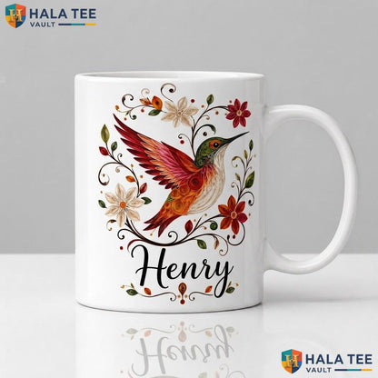 Hummingbird Witch Halloween Mug Custom Personalized Silhouette Ceramic Cup