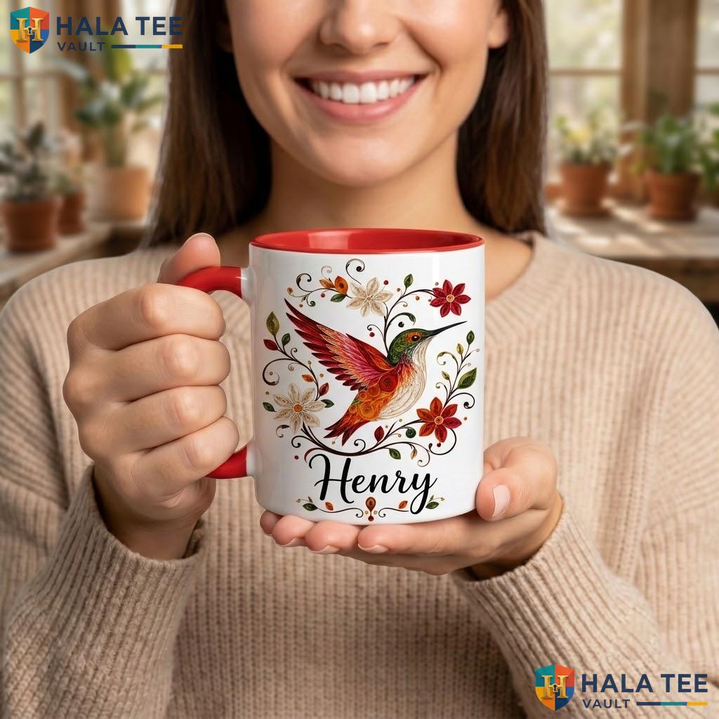 Hummingbird Witch Halloween Mug Custom Personalized Silhouette Ceramic Camping Mug