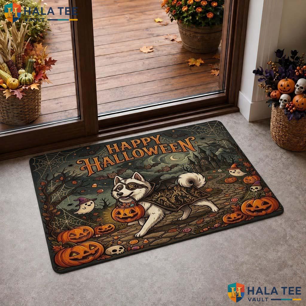 Husky Costume Fall Doormat Playful Happy Decor Pet Lover Entrance Rug