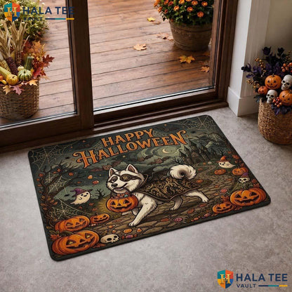 Husky Costume Fall Doormat Playful Happy Decor Pet Lover Entrance Rug