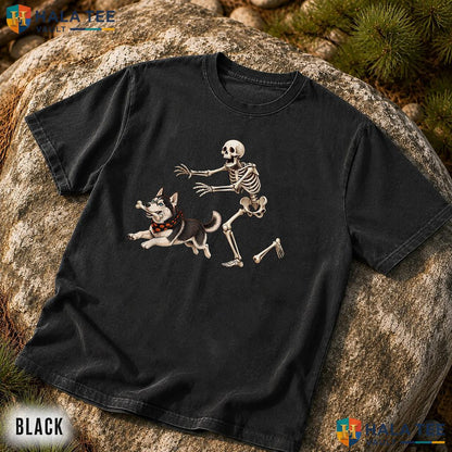 Husky Stealing Bone Skeleton Comfort Colors Shirt Funny Halloween