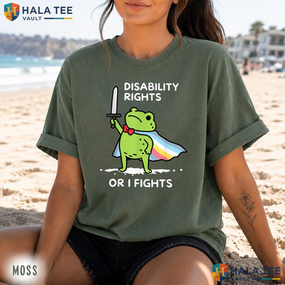 I Will Fight For Rights Retro Style T-Shirt Funny Frog Meme Graphic Top