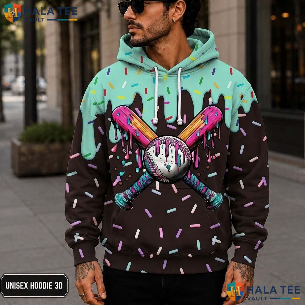 Ice Cream Baseball 3D Printed Hoodie Thick Warm Sweatshirt Boys Girls Apparel