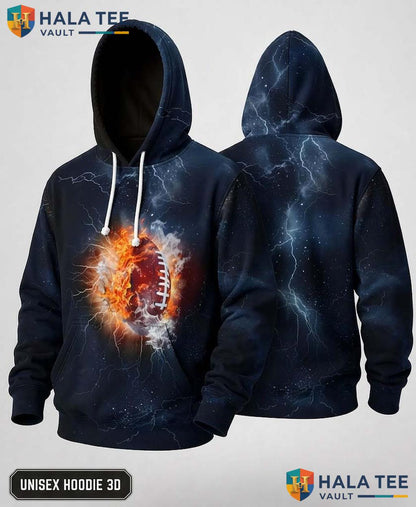 Ice Flame Rugby Kids Hoodie Novelty 3D Printed Galaxy Pullover Apparel