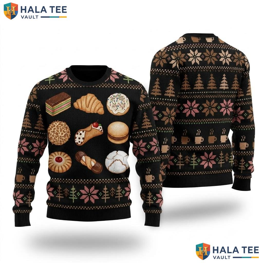 Italian Cookie Food Funny Christmas Sweater Cute Baking Holiday Top