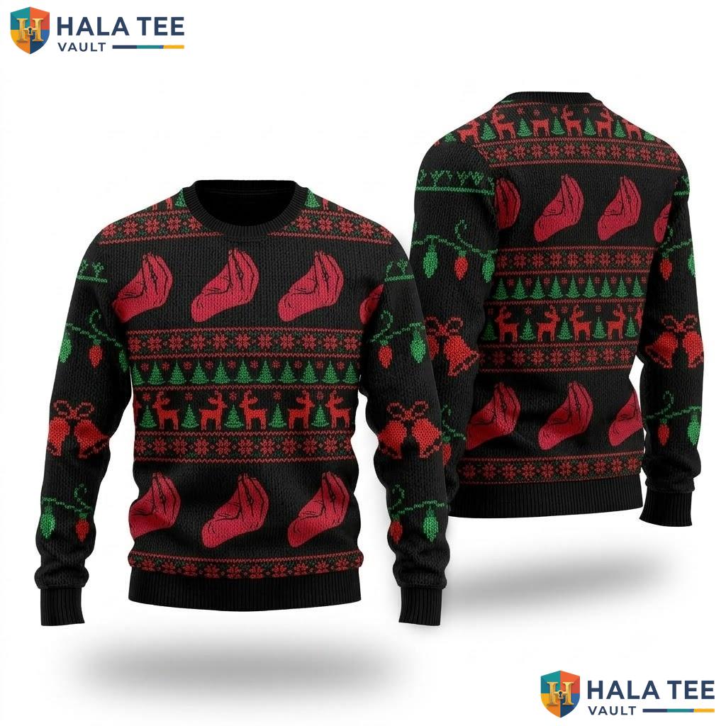 Italian Theme Ugly Christmas Sweater Unisex Festive Xmas Graphic Pullover