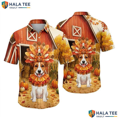 Jack Russell Terrier Thanksgiving Hawaiian Shirt Turkey Costume Mens