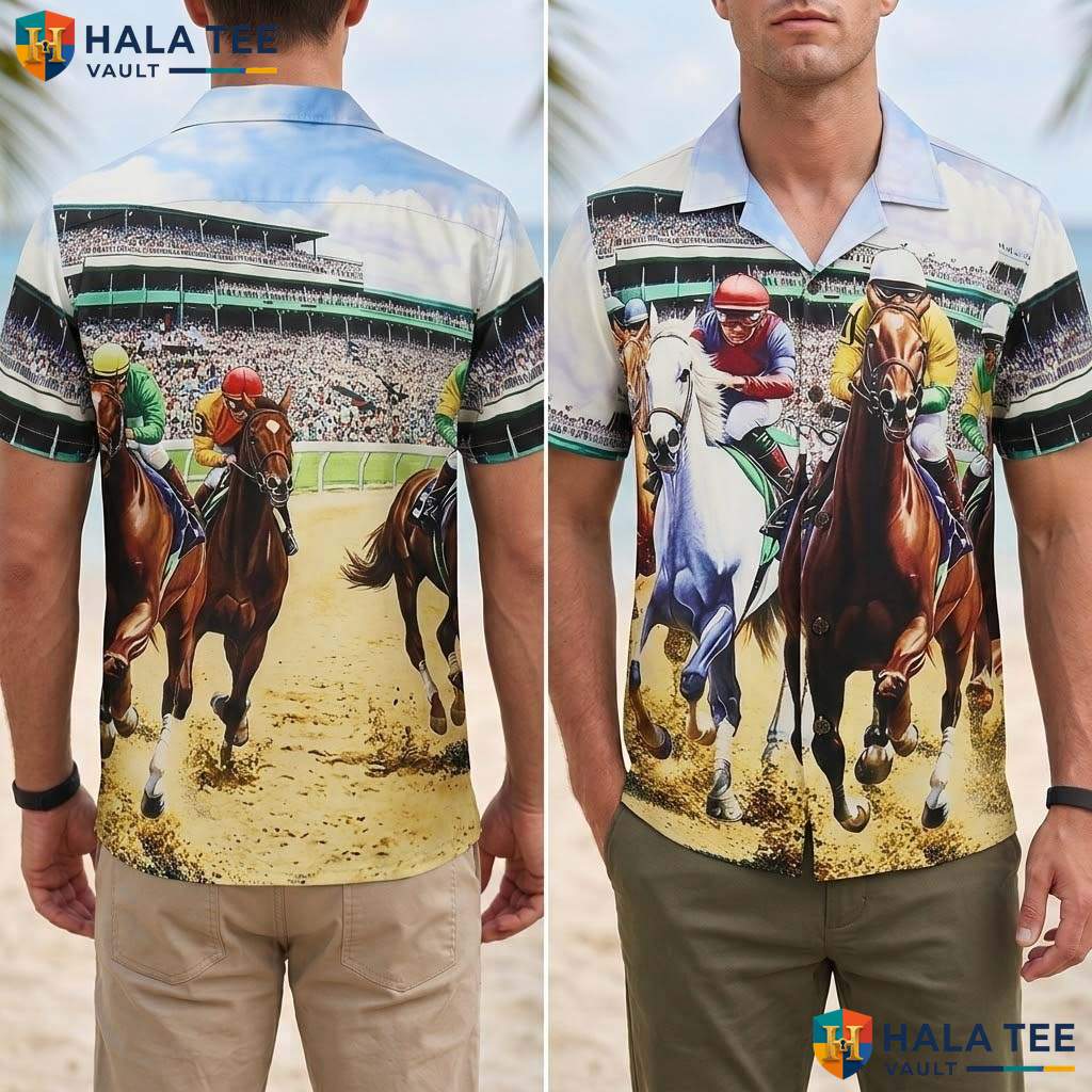 Jockey Club Tropical Shirt Mens Horse Racing Novelty Summer Party Outfit