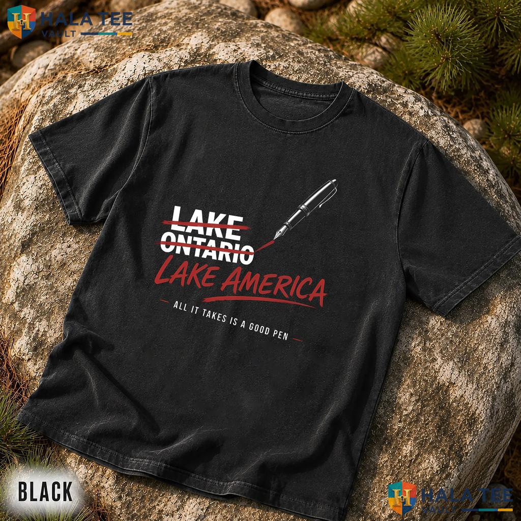 Lake America Garment-Dyed T-Shirt Funny Ontario Parody Satire Apparel