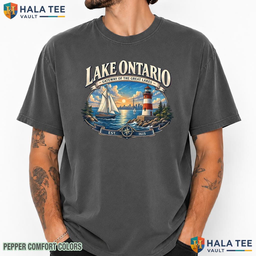 Lake Ontario Comfort Colors T-Shirt Vintage Great Lakes Heritage Apparel