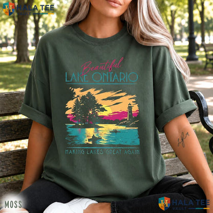 Lakes Great Retro Style T-Shirt Making Parody Canada Satire Graphic