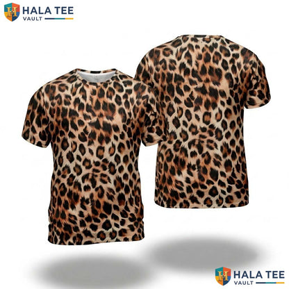 Leopard Print Costume AOP T-Shirt Mens Wild Animal Halloween Cosplay Top