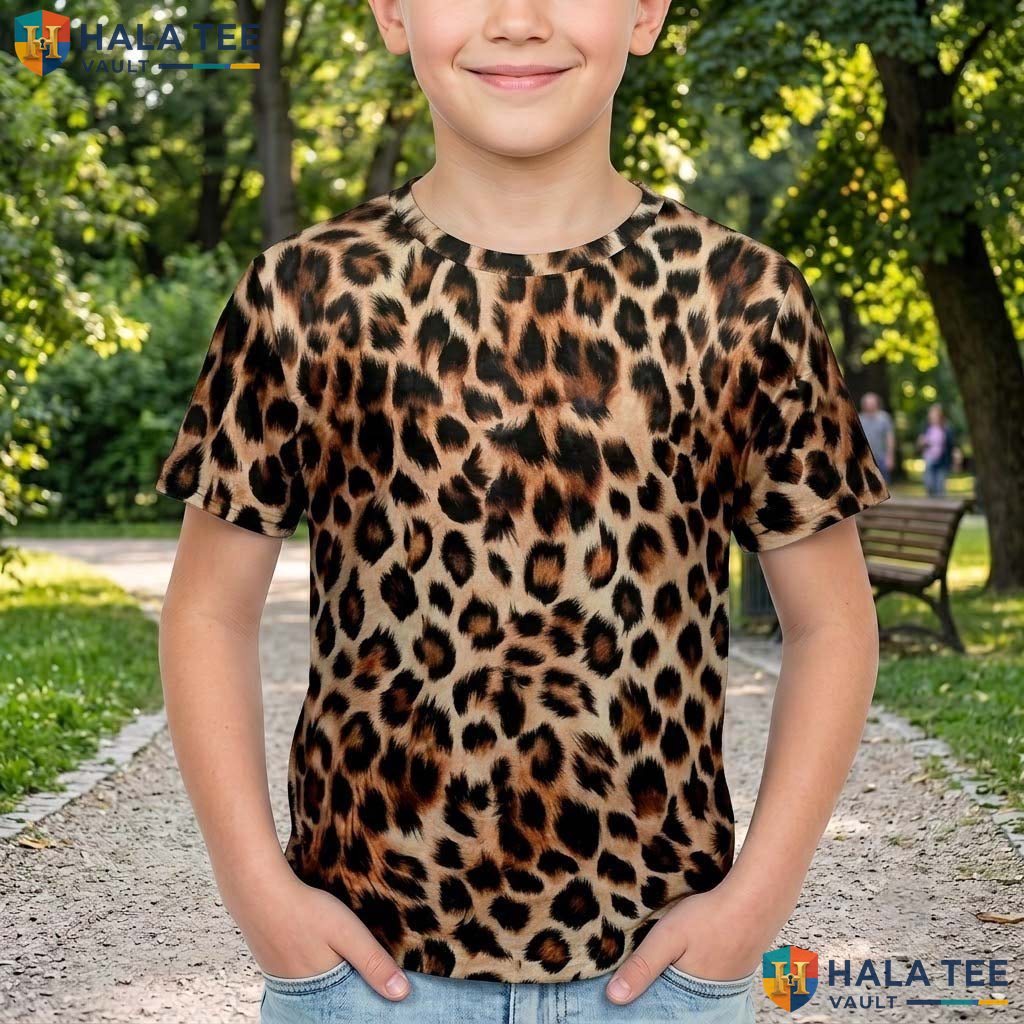 Leopard Print Costume 3D T-Shirt Mens Wild Animal Halloween Cosplay Top