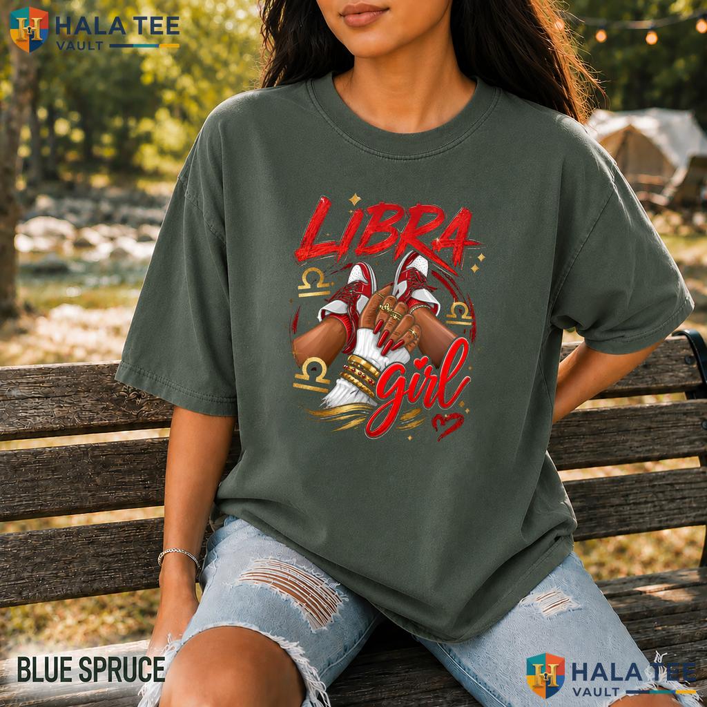 Libra Girl Birthday Comfort Colors T-Shirt Women Sneakers Zodiac Sign Gift
