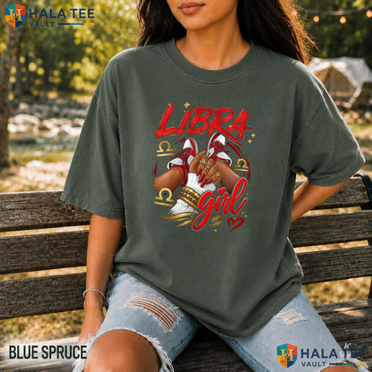 Libra Girl Birthday Comfort Colors T-Shirt Women Sneakers Zodiac Sign Gift