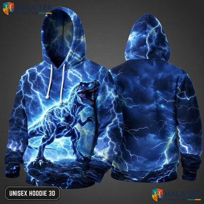 Lightning Dinosaur 3D Hoodie Warm Thick Sweatshirt Boys Girls Pullover