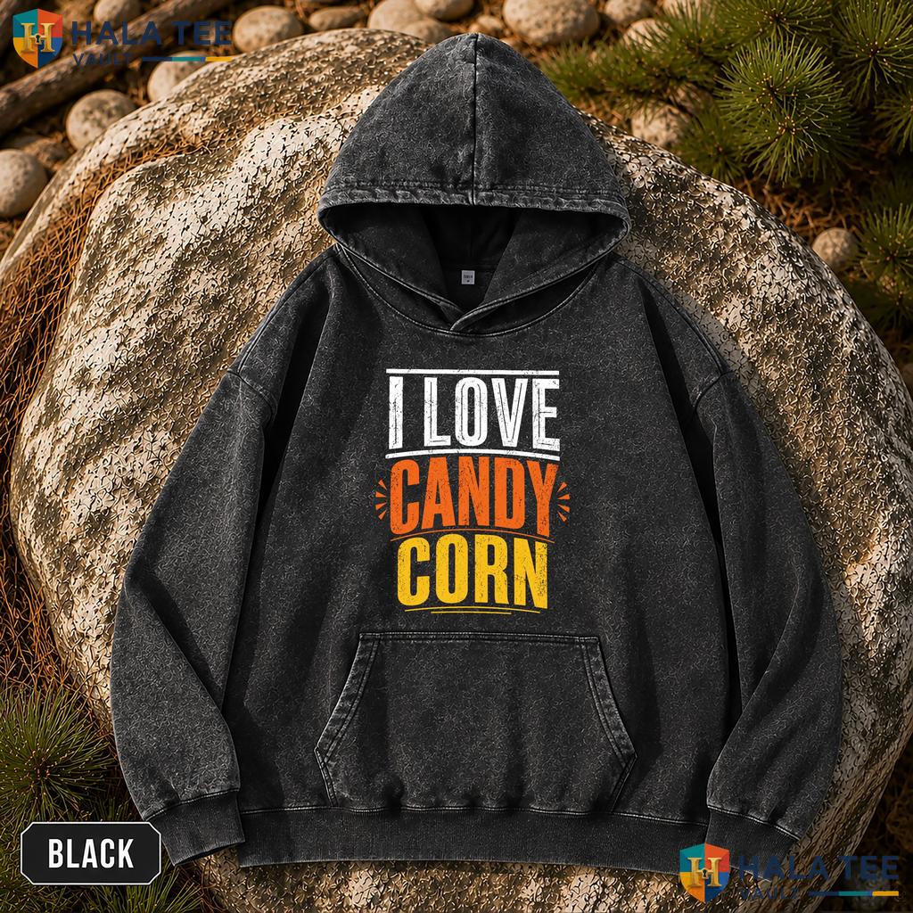 Love Candy Corn Vintage Washed Shirt Funny Spooky Trick Or Treat Halloween Top