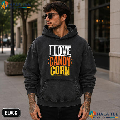 Love Candy Corn Acid Washed T-Shirt Funny Spooky Trick Or Treat Halloween Top