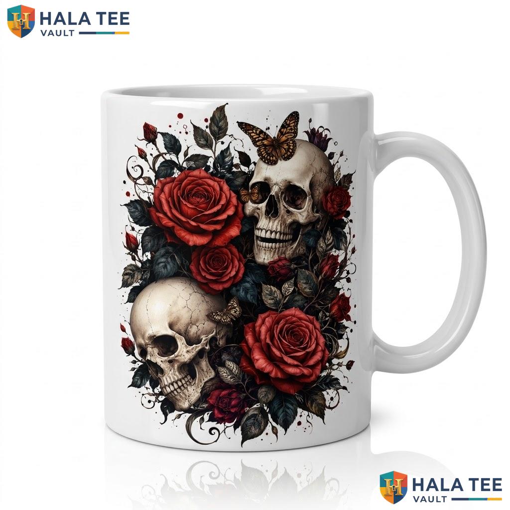 Magic Tome Skull Halloween Cup Witch Lover Custom Spooky Ceramic Coffee Mug