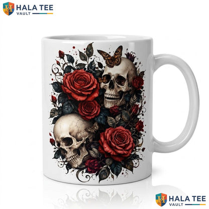 Magic Tome Skull Halloween Cup Witch Lover Custom Spooky Ceramic Coffee Mug
