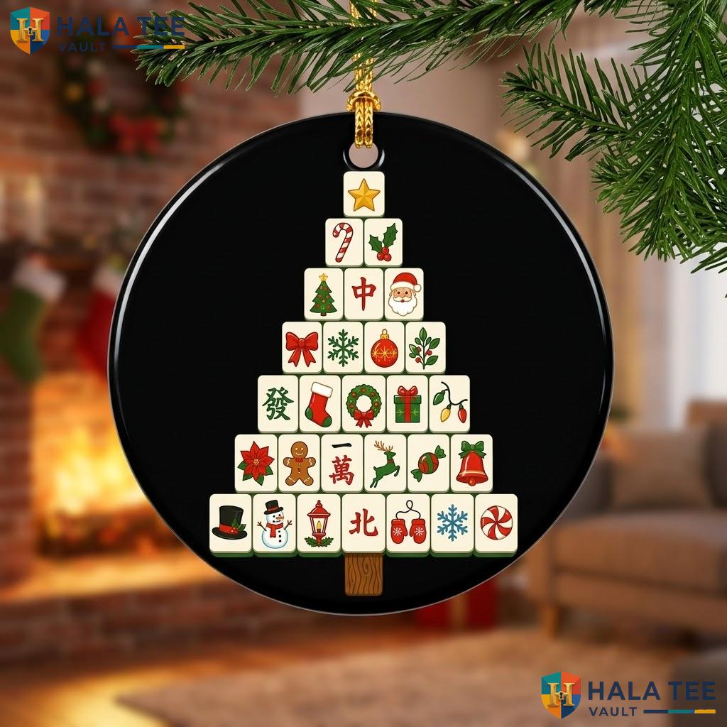 Mahjong Player Tiles Christmas Ornament Funny Tree Game Holiday Gift