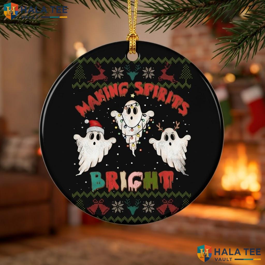 Making Spirits Bright Christmas Ornament Spooky Halloween Holiday Gift