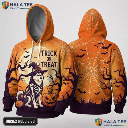 Malamute Pumpkin Dog 3D Hoodie Cute Trick Or Treat Halloween Graphic