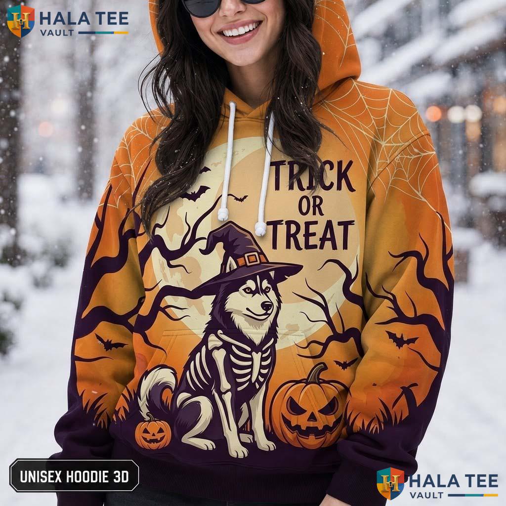 Malamute Pumpkin Dog 3D Printed Hoodie Cute Trick Or Treat Halloween Graphic