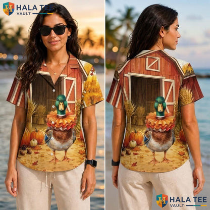 Mallard Duck Costume Thanksgiving Tropical Shirt Animal Turkey Scene