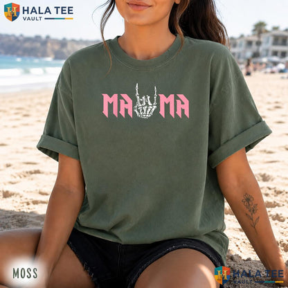 Mama Bad Two The Bone Retro Style T-Shirt 2nd Birthday Party Apparel Top