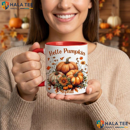 Maple Leaf Ghost Thanksgiving Mug Personalized Autumn Ceramic Coffee Camping Mug