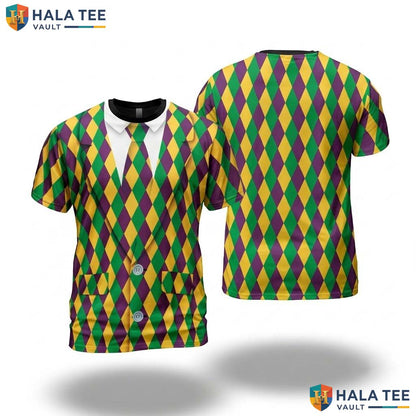Mardi Gras Party 3D Shirt Mens Funny New Orleans Carnival Cosplay Outfit